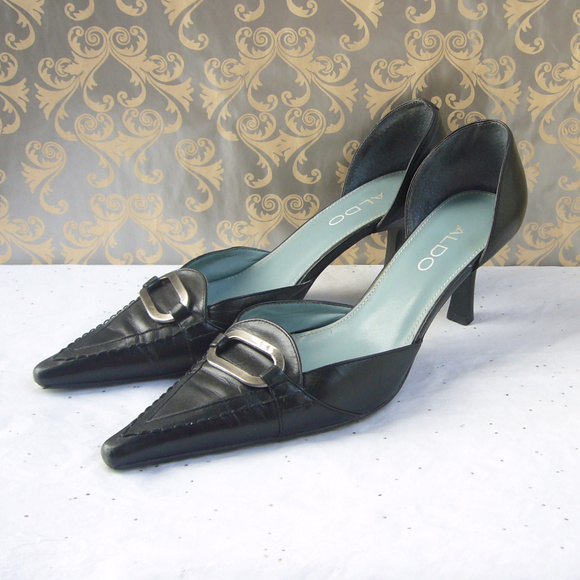 Aldo Shoes Aldo Dorsay Black Leather Kitten Heel Pump 65